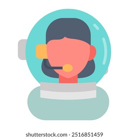 Ícones planos de astronautas, ilustração de vetor