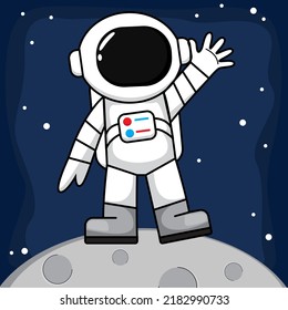 astronaut flat illustration, astronaut vector illustration