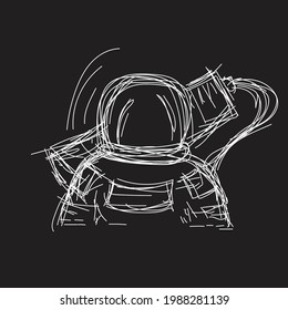 Astronaut flat illustration vector design