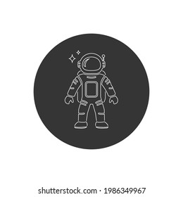 Astronaut Flat Line Icon Vector illustration