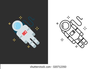 Astronaut flat and line style vector icon