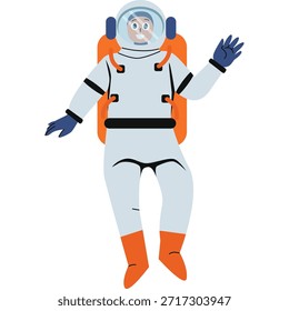 Astronaut flat multi color illustration