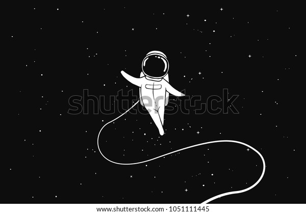 宇宙飛行士は宇宙に単独で飛ぶ 宇宙人は私たちを歓迎する 科学のテーマ ベクターイラスト のベクター画像素材 ロイヤリティフリー