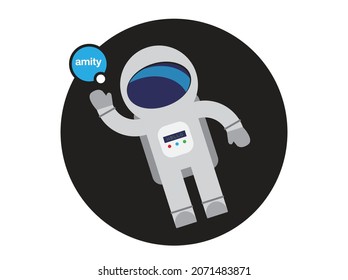 The astronaut floated in the space waving greetings.Vector illustration, Infographic Element


