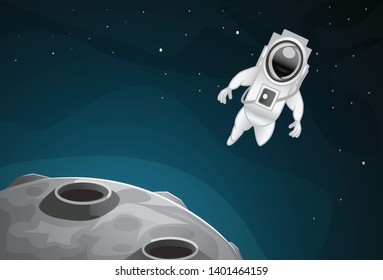 astronaut  floating away from moon