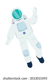 astronaut floating icon on white background