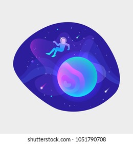 Astronaut floating in open space j