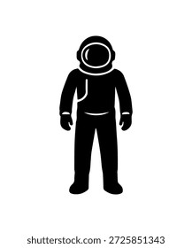 Astronauta flotando en el icono de la silueta del espacio exterior