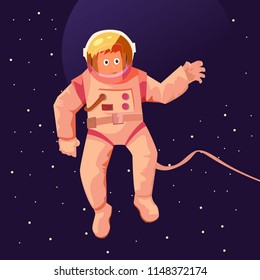 Astronaut floating in space
