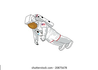 Astronaut floating in space.