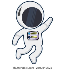 Un Astronauta Flotando En El Espacio Ilustración De Icono De Vector De Dibujos Animados. Estilo plano de la historieta