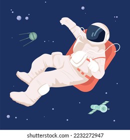 astronaut floating in the space outer