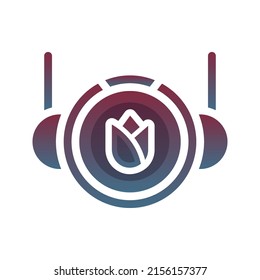 astronaut flower gradient logo design template icon