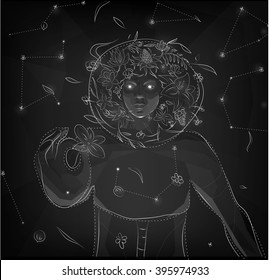astronaut and flowers