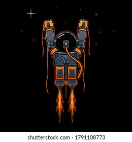 Astronaut Fly illustration Premium Vector
