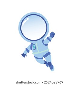 Astronaut flying on a white background. Vector flat illustration.