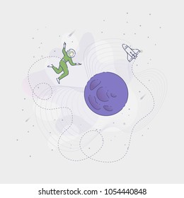 Astronaut flying in open space m
