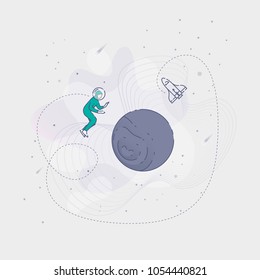 Astronaut flying in open space n