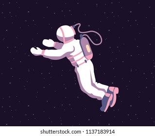Astronaut flying in the space