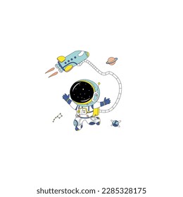vector del logotipo del astronauta en el espacio