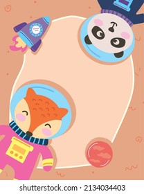 astronaut fox and panda design