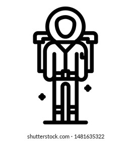Astronaut in full growth icon. Outline astronaut in full growth vector icon for web design isolated on white background