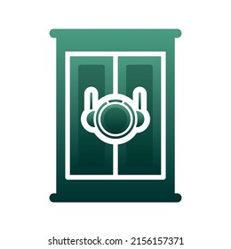 astronaut furniture gradient logo design template icon