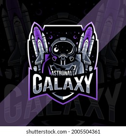 Astronaut galaxy mascot logo esport design