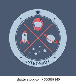 Astronaut and galaxy vector.