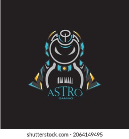 astronaut game mascot logo vector design background illustration