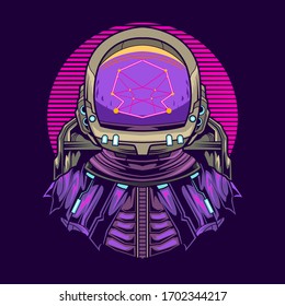 astronaut geometry vector illustration design 