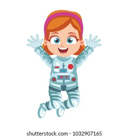 Astronaut girl cartoon