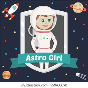 astronaut girl in emblem