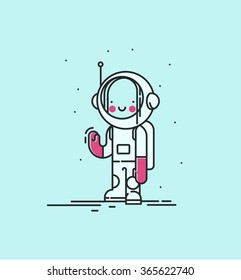 Astronaut girl - vector illustration