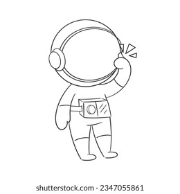 Astronaut giving appreciation while giving thumbs up for coloring