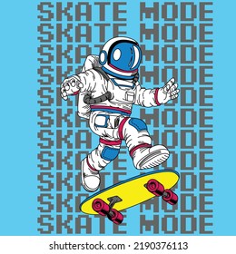 ASTRONAUT GIVING A JUMP ON A SKATEBOARD