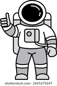 an astronaut is giving a thumbs up