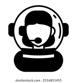 Astronaut Glyph Icon, Vector illustration