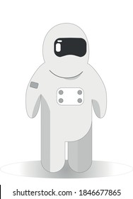 Astronaut in a gray protective suit