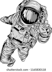 Astronaut Grayscale Vector 