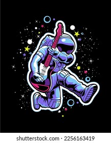 Astronaut guitarist vector illustration design
The design is suitable for use on t-shirts and posters