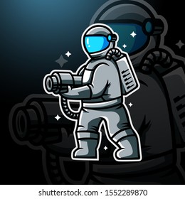 Astronaut with a gun in the hands