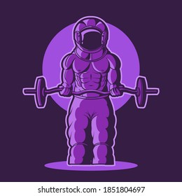 astronaut gym vector illustration design