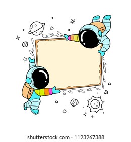 astronaut hand drawn