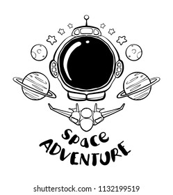 astronaut hand drawn