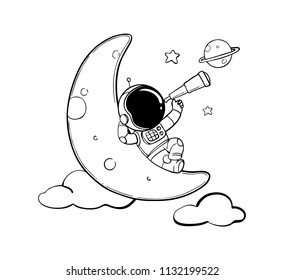 astronaut hand drawn