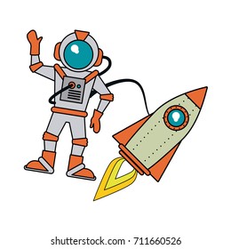 astronaut hand up icon image 