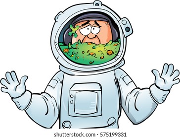 Astronaut has been sick in his helmet
