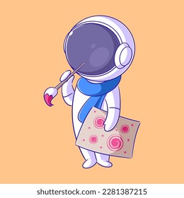 The astronaut has finished his painting