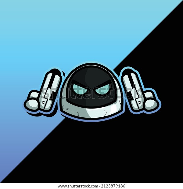 astronaut
head carrying two space guns vector
character